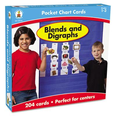 Carson-dellosa 4" X 2-3/4" Blends And Digraphs Cards For Pocket Chart 204 Cards