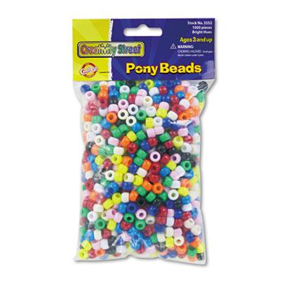 Chenille Kraft Pony Beads Plastic 6mm X 9mm Assorted Colors 1000 Beads/pack
