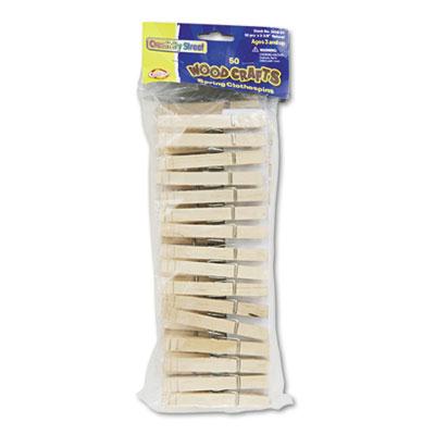 Creativity Street 3-3/8" Wood Spring Clothespins 50 Clothespins/pack