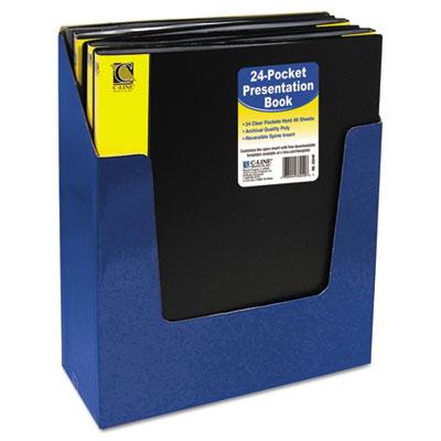 C-line 24-sleeve 8-1/2" X 11" Bound Sheet Protector Presentation Book Black