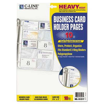 C-line 8-1/8" X 11-1/4" 20-card Binder Pages 10/pack