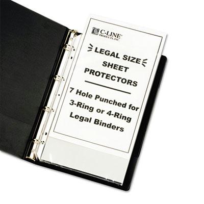 C-line 8-1/2" X 14" Top-load Heavyweight Clear Hole Punched Sheet Protectors 50/box