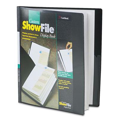 Cardinal 12-sleeve 8-1/2" X 11" Showfile Custom Cover Presentation Book Black