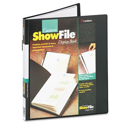 Cardinal 24-sleeve 8-1/2" X 11" Showfile Custom Cover Presentation Book Black