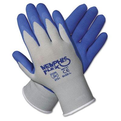 Mcr Safety Memphis Flex Medium Seamless Nylon Knit Latex Gloves Blue/gray