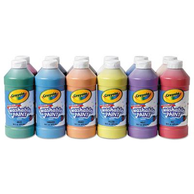 Crayola 16 Oz Washable Paint Bottle Set Assorted 12/set