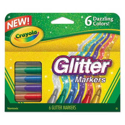 Crayola Glitter Marker Conical Point Assorted 6-pack