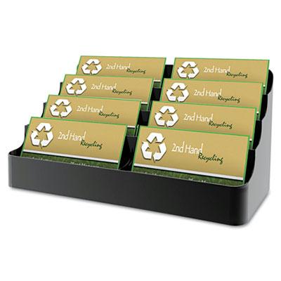 Deflect-o Eight-pocket Recycled Business Card Holder Holds 450 2" X 3 1/2" Cards Black