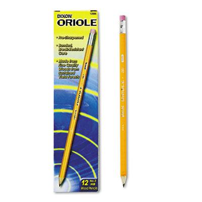 Dixon Ticonderoga Oriole #2 Yellow Woodcase Presharpened Pencils 12-pack
