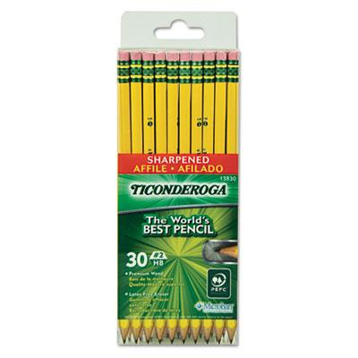 Dixon Ticonderoga #2 Yellow Woodcase Pre-sharpened Pencils 30-pack