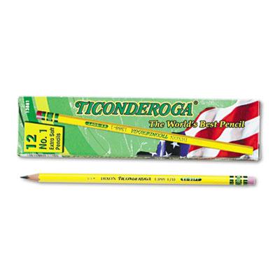 Dixon Ticonderoga #1 Yellow Woodcase Pencils 12-pack