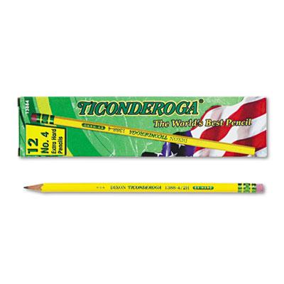 Dixon Ticonderoga #4 Yellow Woodcase Pencils 12-pack
