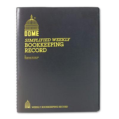 Dome 8-1/2" X 11" 128-page Bookkeeping Record Book Black Vinyl Cover