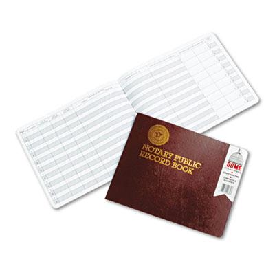 Dome 10-1/2" X 8-1/2" 60-page Notary Public Record Book Burgundy Cover