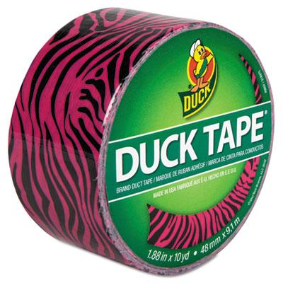 Ducktape 1.88" X 10 Yds Colored Duct Tape 3" Core Pink Zebra