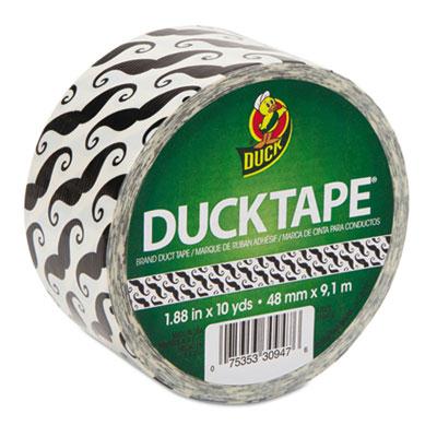 Ducktape 1.88" 15 Yds Mustache Colored Duct Tape 3" Core Black/white