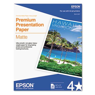 Epson Premium 8-1/2" X 11" 45lb 50-sheets Matte Presentation Paper