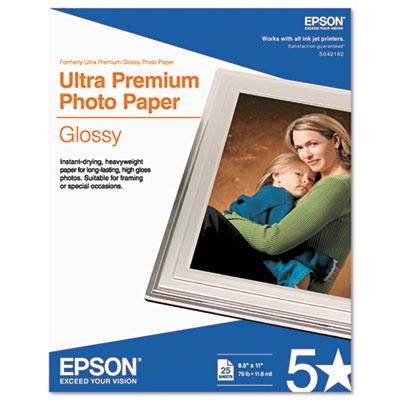 Epson Ultra Premium 8-1/2" X 11" 79lb 25-sheets Glossy Photo Paper