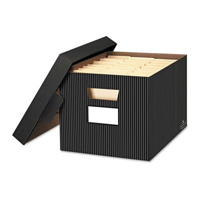 Bankers Box 12-1/2" X 16-1/4" X 10-1/4" Letter & Legal Stor/file Decorative Storage Boxes 4/carton Pinstripe