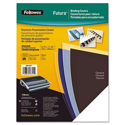 Fellowes Futura 7.5 Mil 8.5" X 11" Square Corner Black Binding Cover 25/pack