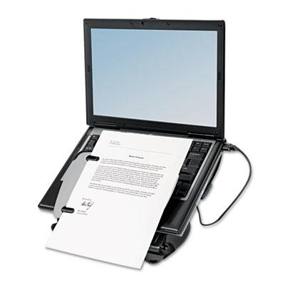Fellowes Professional 3" H Adjustable Laptop Riser With 4-port Usb Hub Black/gray