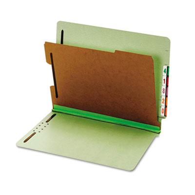Globe-weis 4-section Letter Pressboard 25-point Classification Folders Green 10/box