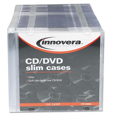 Innovera 100-pack Cd & Dvd Polystyrene Thin Line Storage Case Clear