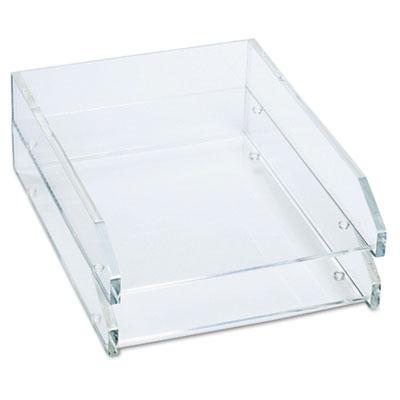 Kantek 2-1/2" H Two-tier Acrylic Double Letter Tray Clear