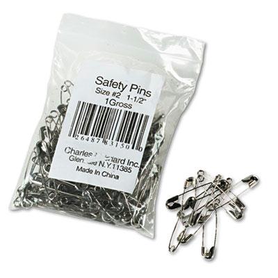Charles Leonard 1-1/2" Length Nickel-plated Steel Safety Pins 144/pack