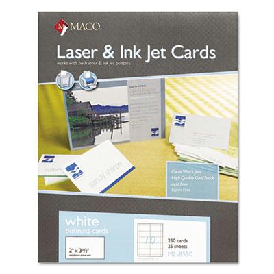 Maco 2" X 3-1/2" 250-cards Microperforated Business Card Stock
