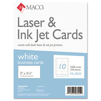 Maco 2" X 3-1/2" 2500-cards Microperforated Business Card Stock