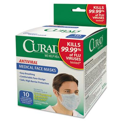 Curad Antiviral Medical Pleated Face Mask 10/box