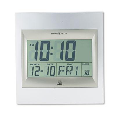Howard Miller 9.3" H Radio-controlled Lcd Wall Or Table Alarm Clock Silver