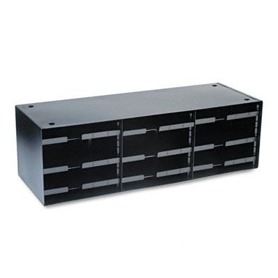 Steelmaster 12-compartment Pull Out Shelves Literature Sorter Black