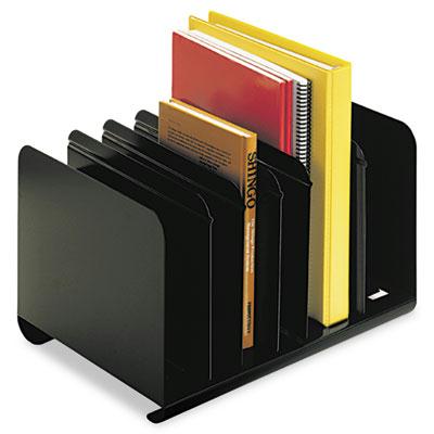 Steelmaster 6-compartment Adjustable Book Rack Black