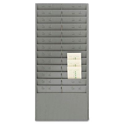 Steelmaster 24 Pockets With Adjustable Dividers Steel Time Card Rack Gray
