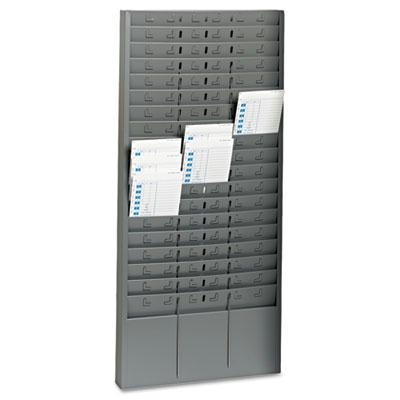 Steelmaster 54 Pockets With Adjustable Dividers Steel Time Card Rack Gray