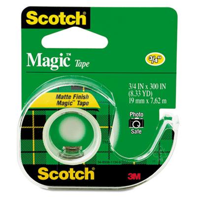 Scotch 3/4" X 8.3 Yds Magic Tape With Dispenser Clear 1" Core
