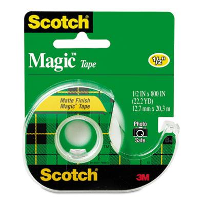 Scotch 1/2" X 22.2 Yds Magic Tape With Dispenser Clear 1" Core