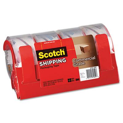 Scotch Commercial Grade Packaging Tape With Dispensers Clear 4-pack 3" Core