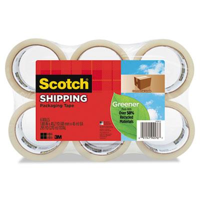 Scotch 1.88" X 49.2 Yds Clear Greener Commercial Grade Packaging Tape 3" Core 6-pack