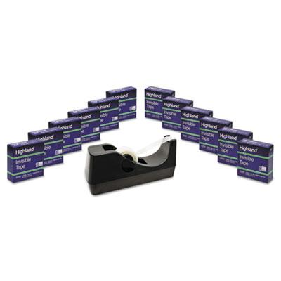 Highland Tape Dispenser Clear 12-pack 1" Core