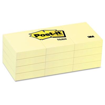Post-it 1-1/2" X 2" 12 100-sheet Pads Canary Yellow Notes