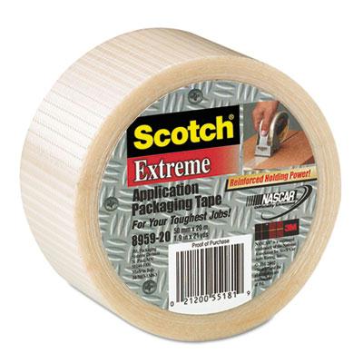 Scotch 1.88" X 54.6 Yds Clear Bi-directional Filament Tape 3" Core