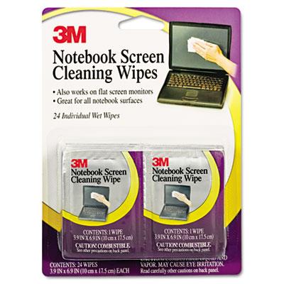 3m Notebook Screen Cleaning Individual Wet Wipes Pack 24 Wipes