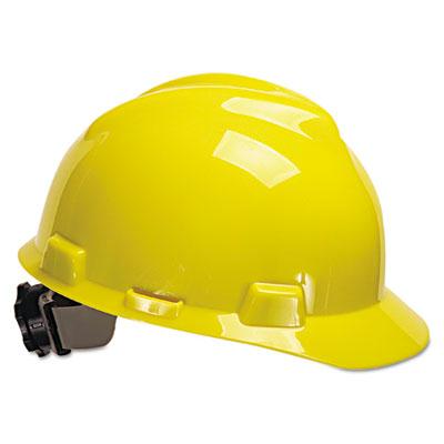 Msa V-gard Fas-trac Ratchet Suspension Hard Cap Size 6 1/2 - 8 Yellow