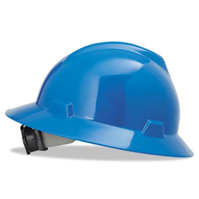 Msa V-gard Fas-trac Ratchet Suspension Hard Hat Size 6-1/2 To 8 Blue