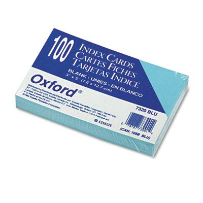 Oxford 3" X 5" 100-cards Blue Unruled Index Cards