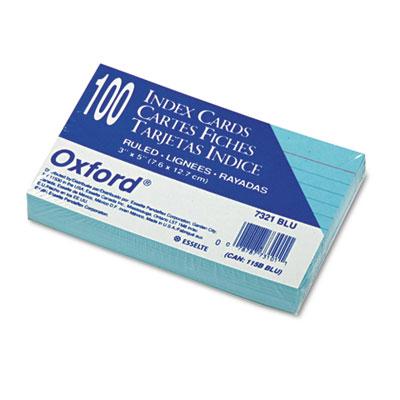 Oxford 3" X 5" 100-cards Blue Ruled Index Cards