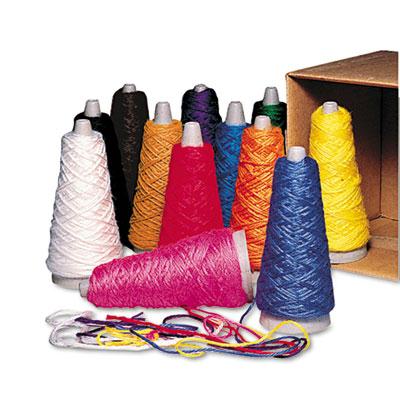 Pacon 2 Oz Trait-tex Double Weight Yarn Cones Assorted Colors 12/box